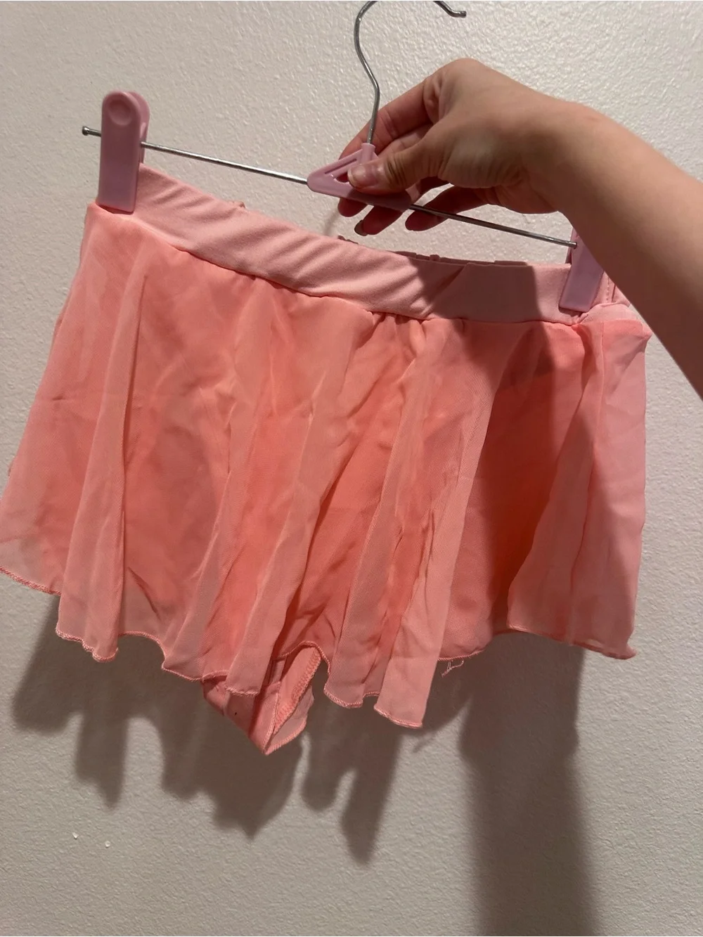Women’s Peach Chiffon Flared Mini Skirt